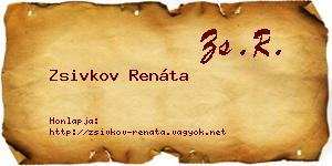 Zsivkov Renáta névjegykártya